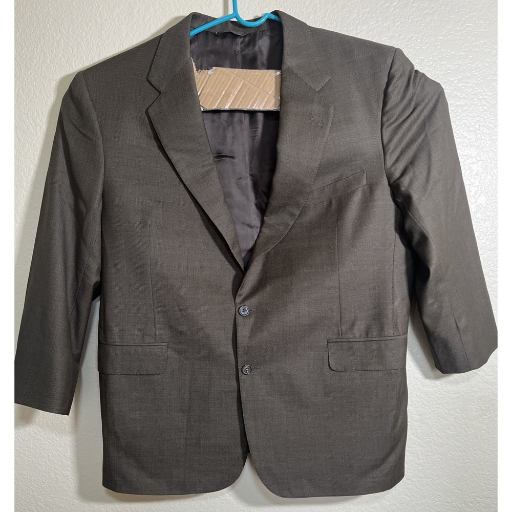 Vtg Martin Greenfield Mens Brown Blazer Button V-Neck Size